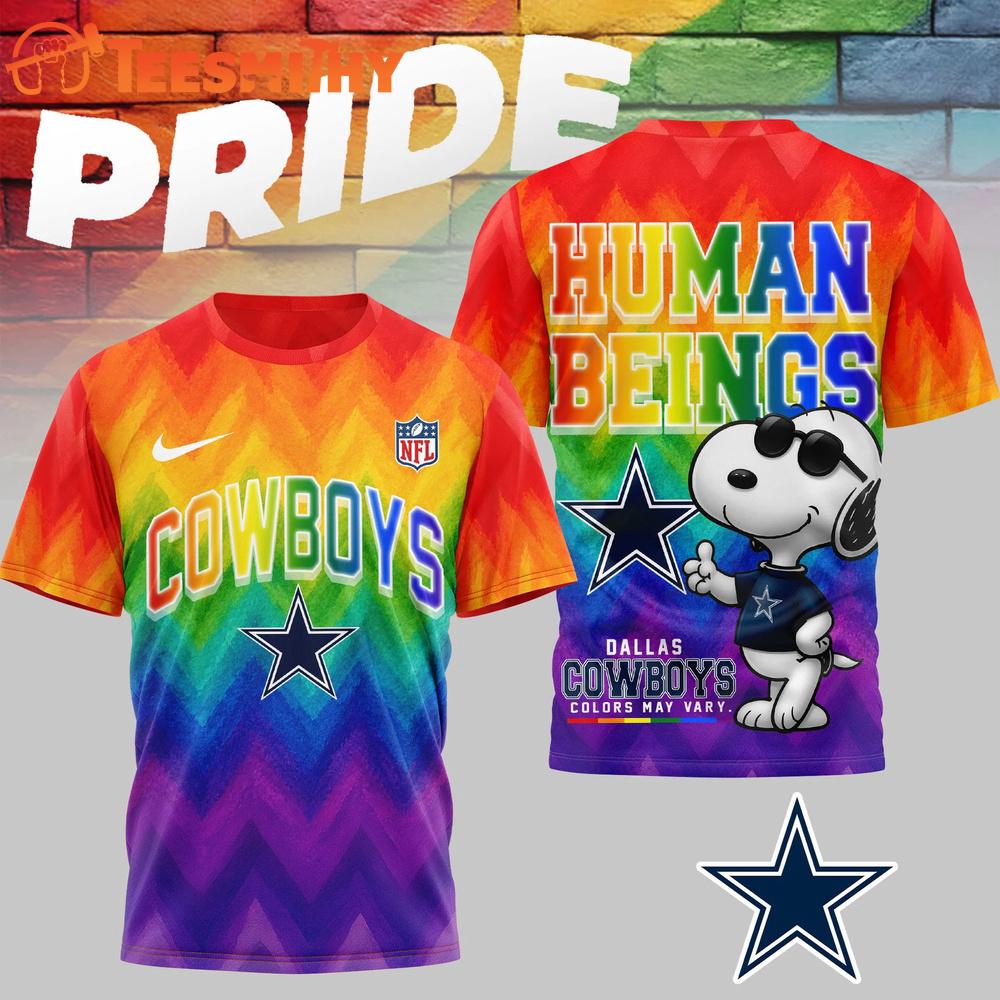 Dallas Cowboys 2026 NFL Snoopy Rainbow Pride Limited 3D Shirt