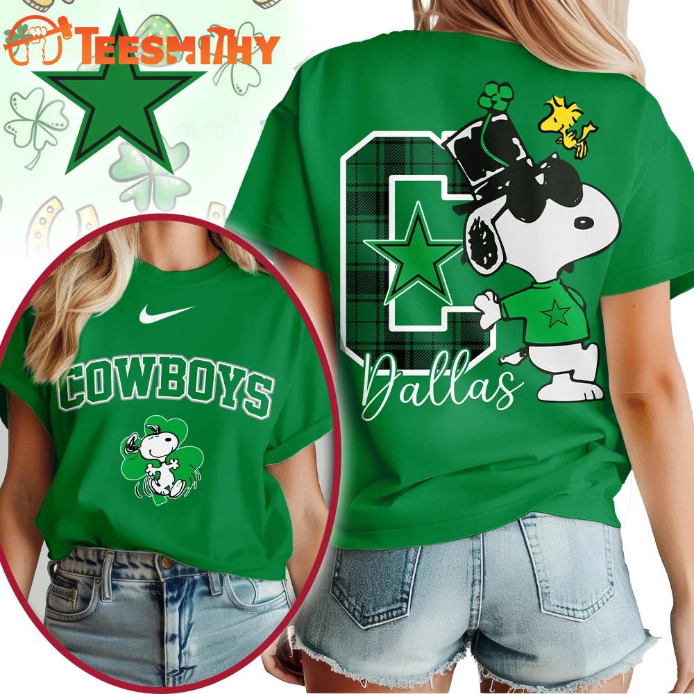 Dallas Cowboys 2026 NFL Snoopy St. Patricks Day Unisex 3D Shirt