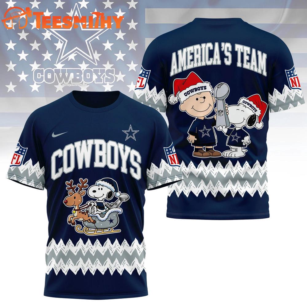 Dallas Cowboys 2026 NFL Snoopy Super Bowl Holiday Limited 3D Shirt