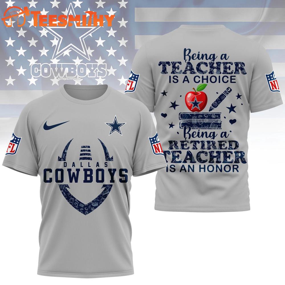 Dallas Cowboys 2026 NFL Teacher Honor 3D T Shirt