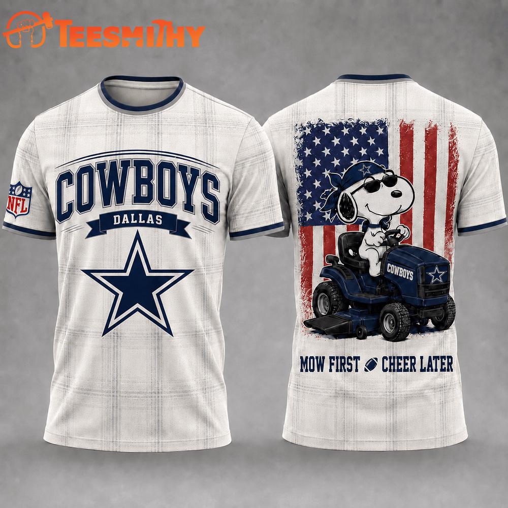 Dallas Cowboys Funny Football Snoopy Gardening Lovers 3D T Shirt