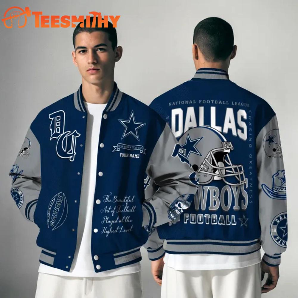 Dallas Cowboys NFL Chasing Greatness Personalized Varsity Jacket