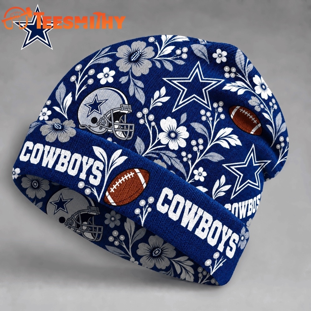 Dallas Cowboys NFL Floral Team Pride Christmas Beanie Hats