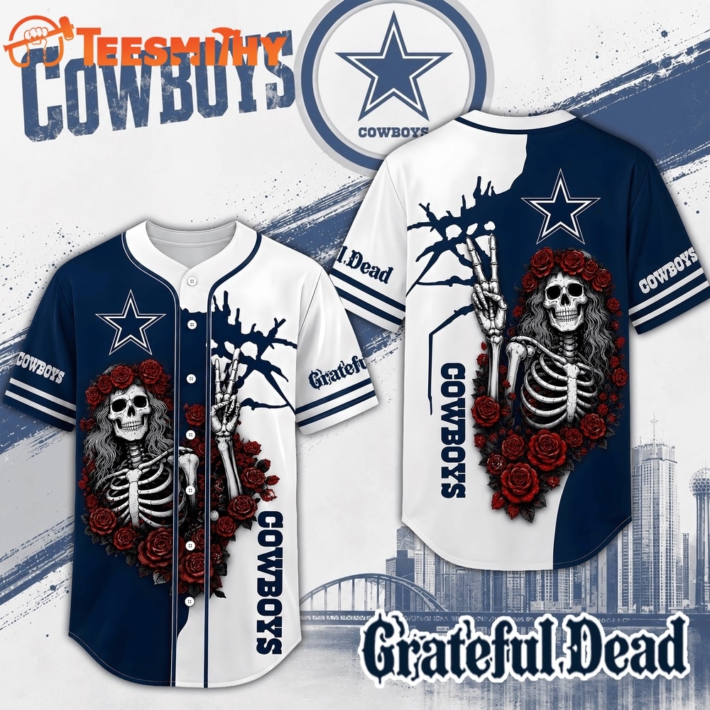 Dallas Cowboys NFL Game Day Grateful Dead Baseball Jersey Shirt