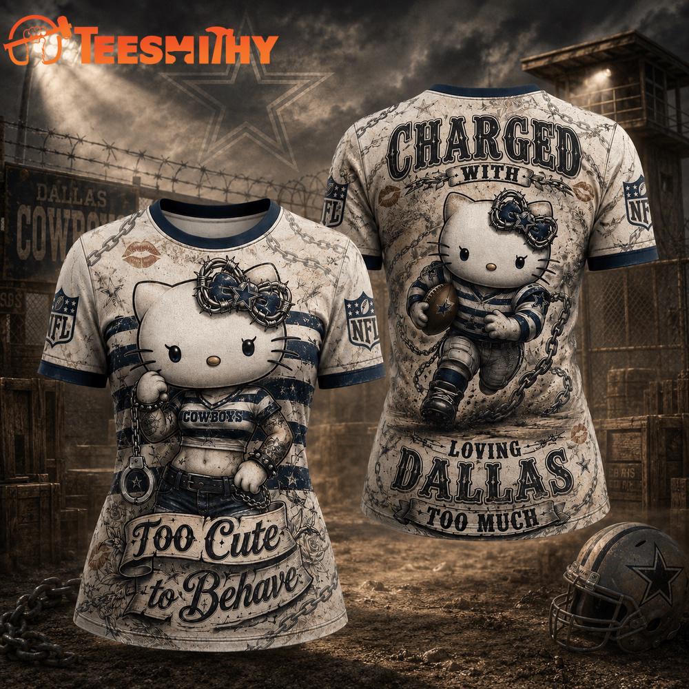 Dallas Cowboys NFL Hello Kitty Rebellion Unisex 3D Shirt