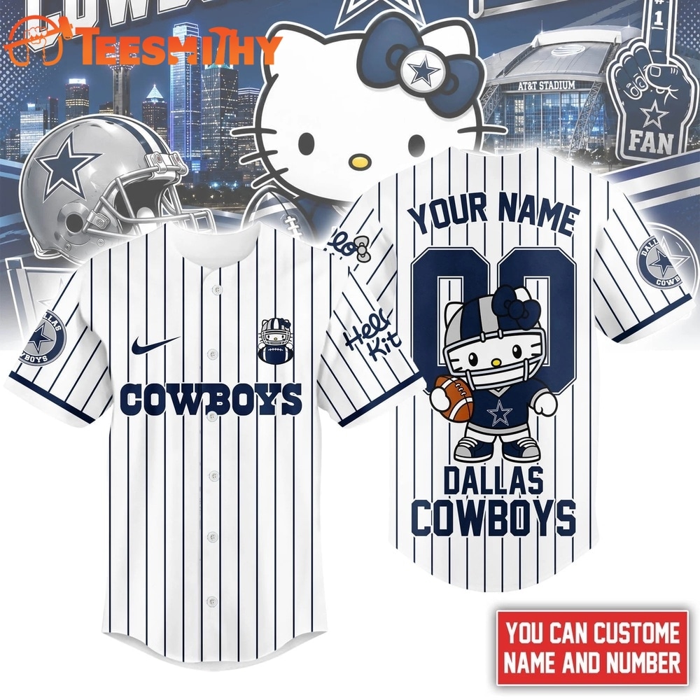 Dallas Cowboys NFL Kitty Game Day Custom Baseball Jersey Shirt