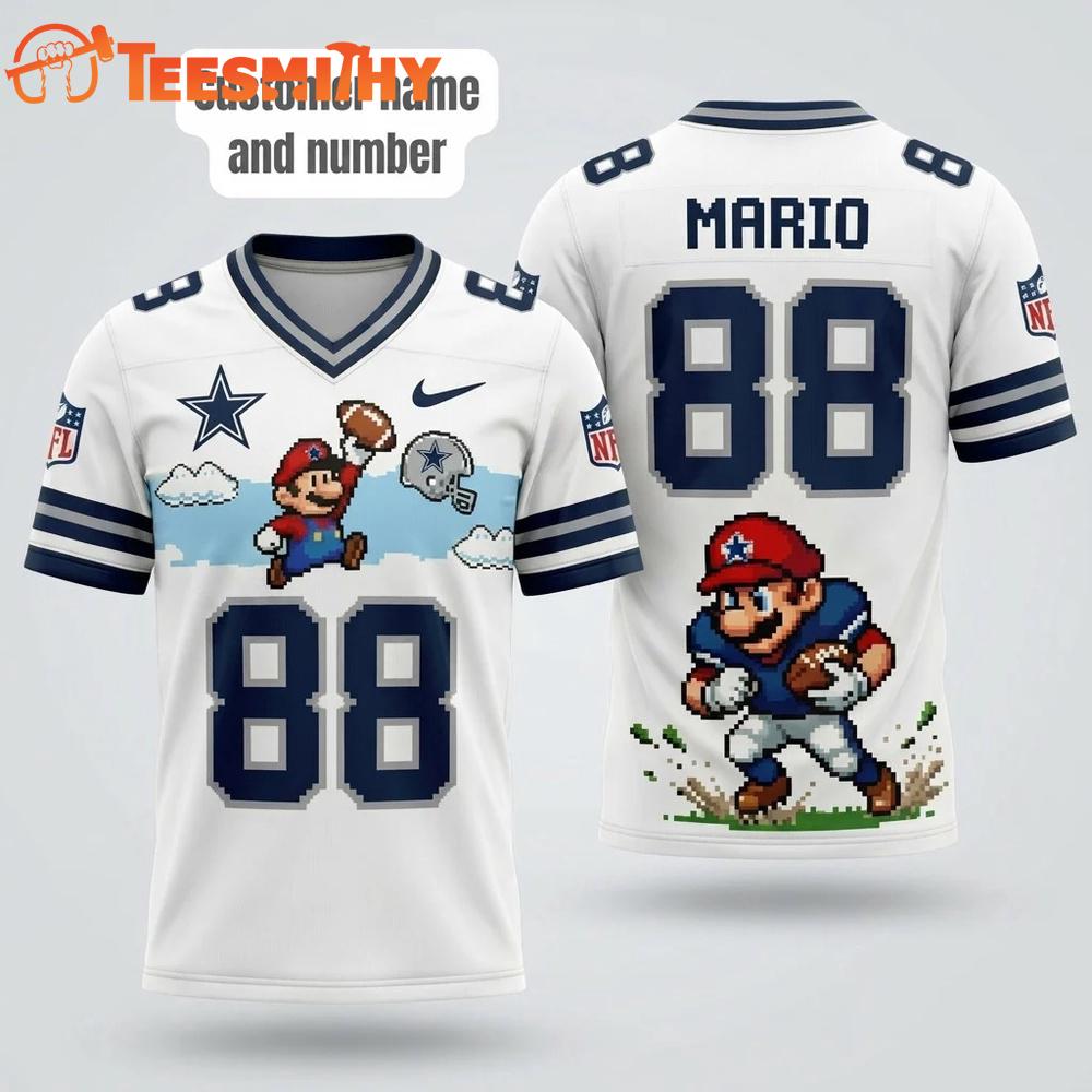 Dallas Cowboys NFL Mario 2026 Design Football Jersey