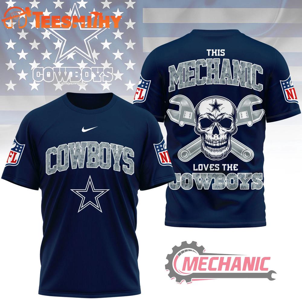 Dallas Cowboys NFL Mechanic Loves Football New Design 3D Shirt