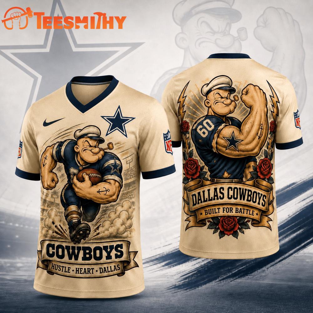 Dallas Cowboys NFL Popeye Vintage Tattoo Football Jersey