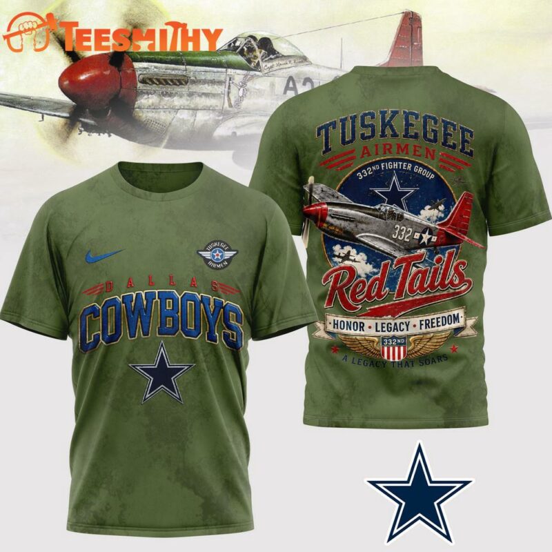 Dallas Cowboys NFL Red Tails Legacy Game Day 3D T-Shirt
