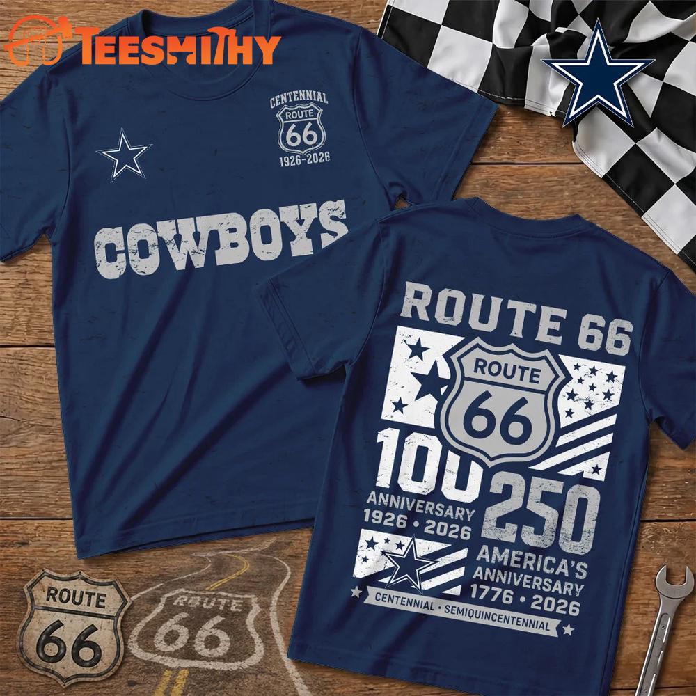 Dallas Cowboys NFL Route 66 Centennial Limited 3D T Shirt