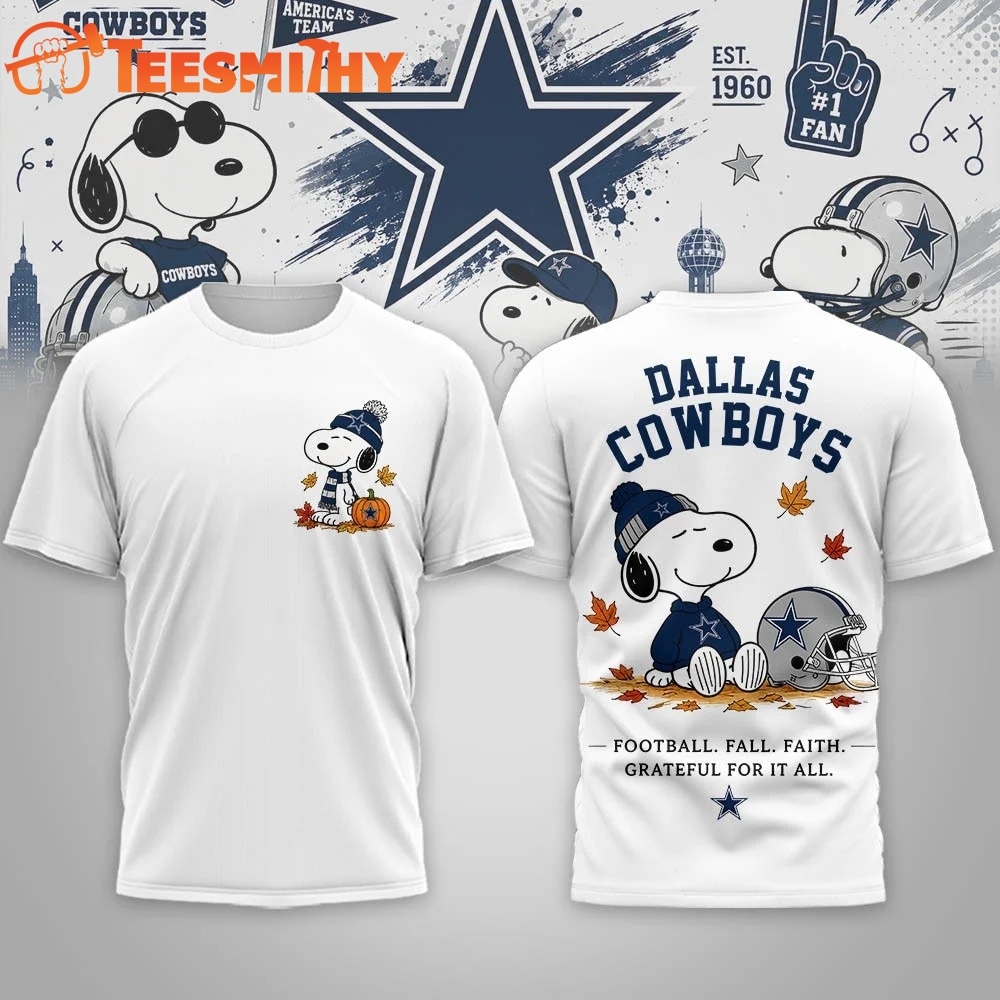 Dallas Cowboys NFL Snoopy Fall Game Day Beagle 3D Shirt