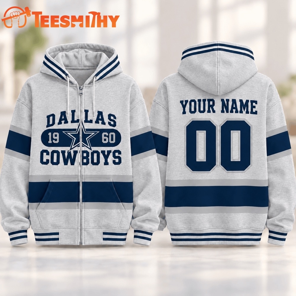 Dallas Cowboys NFL Varsity Stripe Zip Hoodie