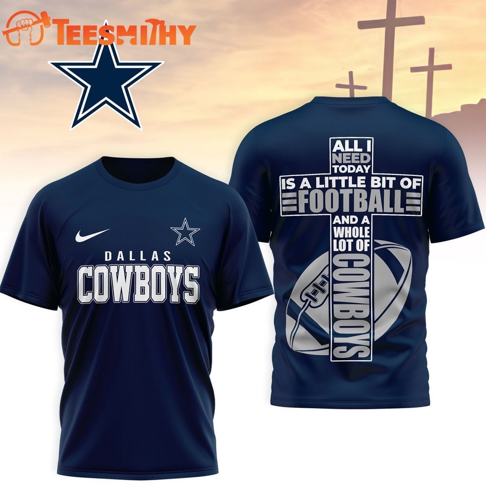 Dallas Cowboys NFL Whole Lot of Football Christian Cross 3D Shirt