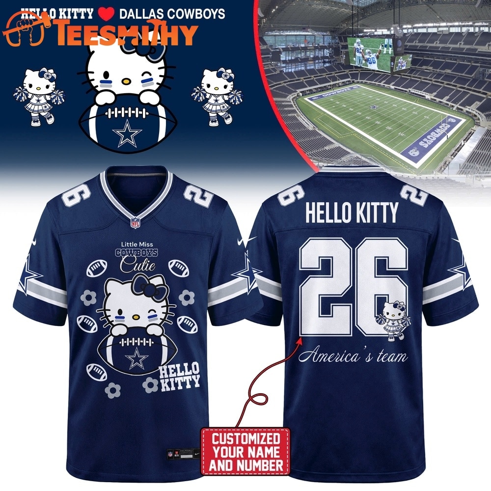 Dallas Cowboys NFL x Hello Kitty 2026 Football Jersey Shirt