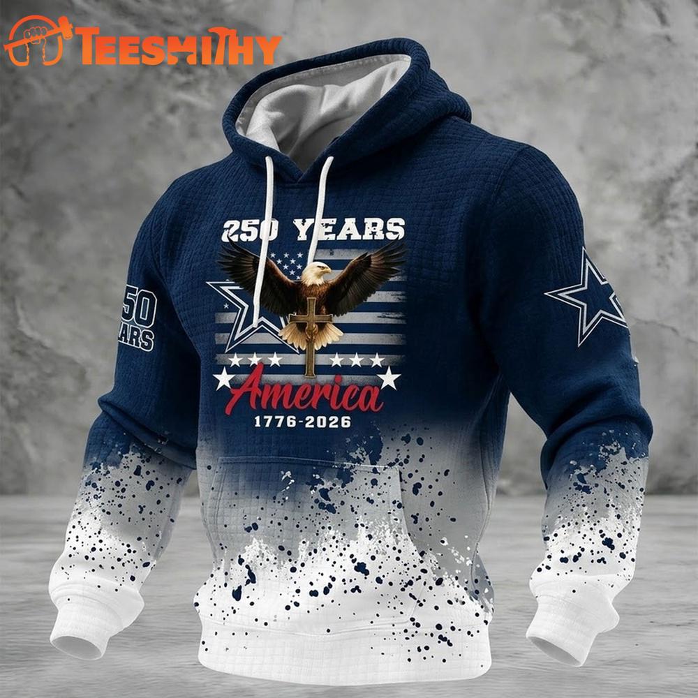 Dallas Cowboys US 250th Anniversary Waffle Texture Strike Hoodie Shirt