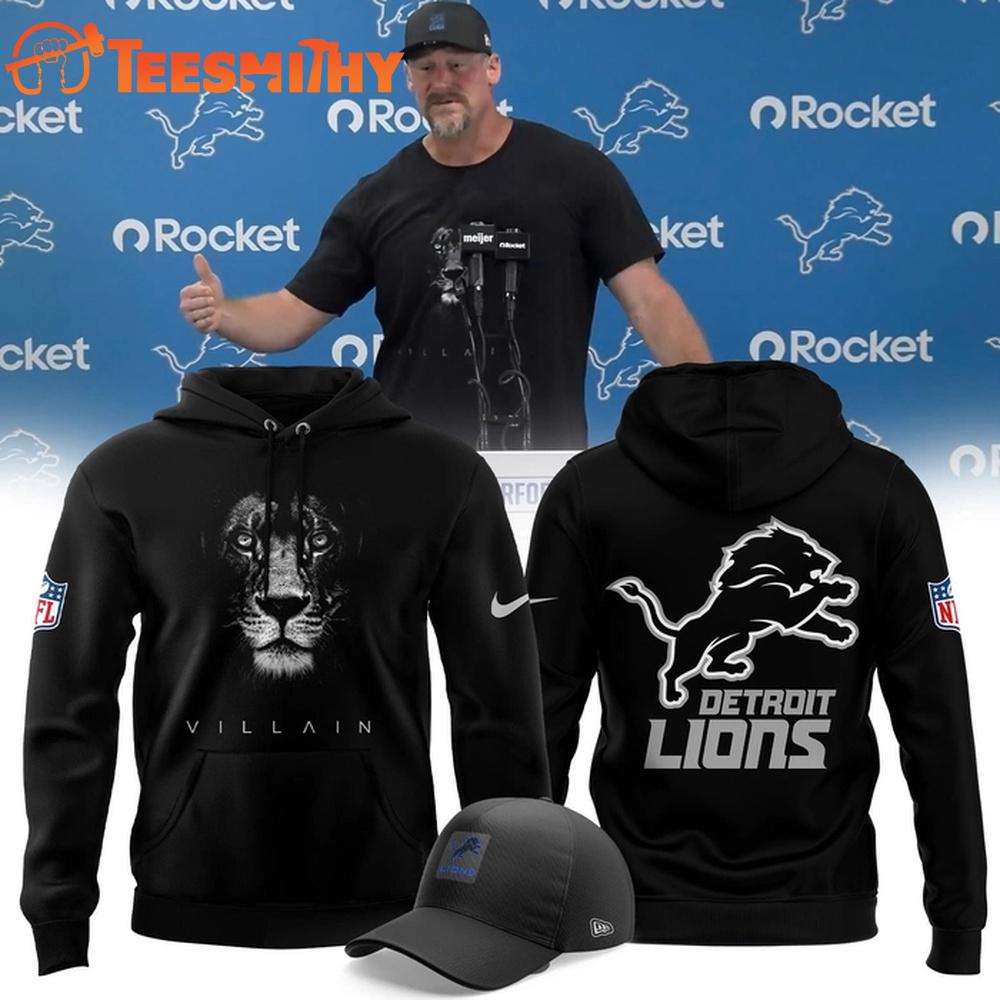 Dan Campbell Detroit Lions Villain 2025 NFL Black Hoodie