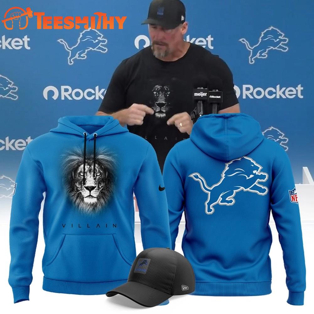 Dan Campbell Detroit Lions Villain 2025 NFL Blue Hoodie