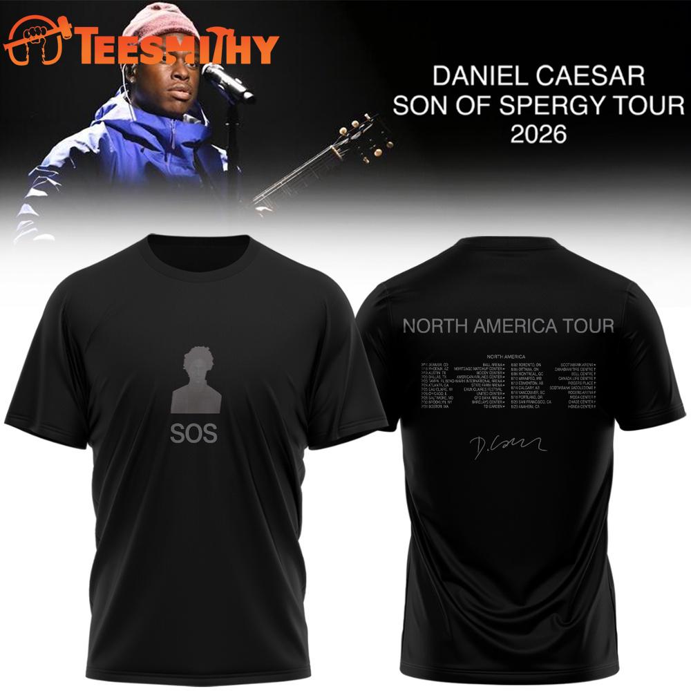 Daniel Caesar’s Son of Spergy Tour Signed 2026 Black T Shirt