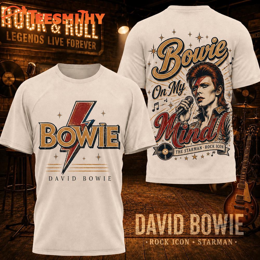 David Bowie Rock Icon Starman 2026 Design T Shirt