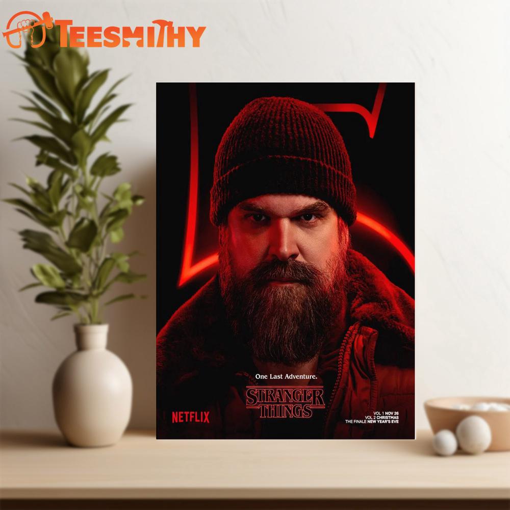 David Harbour One Last Adventure Stranger Things 5 Vol 1 Nov 26 Vol 2 Christmas The Finale New Years Eve Art Poster Canvas