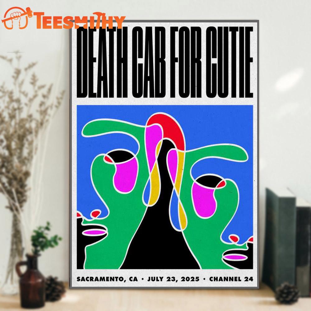 Death Cab For Cutie 7-23-2025 In Sacramento CA Tour Poster Canvas Art
