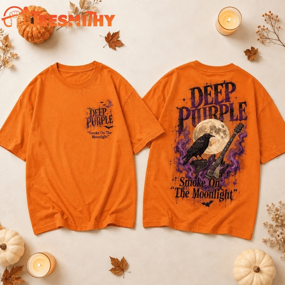 Deep Purple Smoke On The Moonlight Halloween 3D Shirt