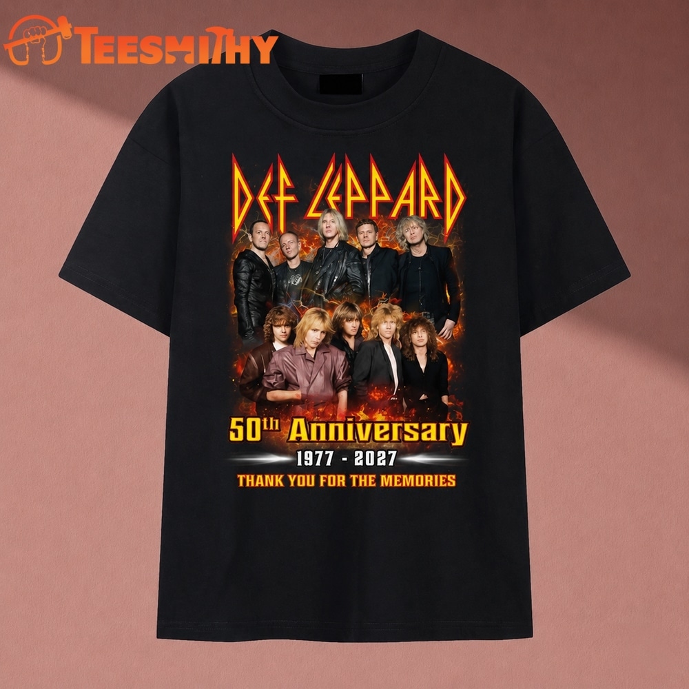 Def Leppard 50th Anniversary 1977 2027 Thank You For The Memories T Shirt