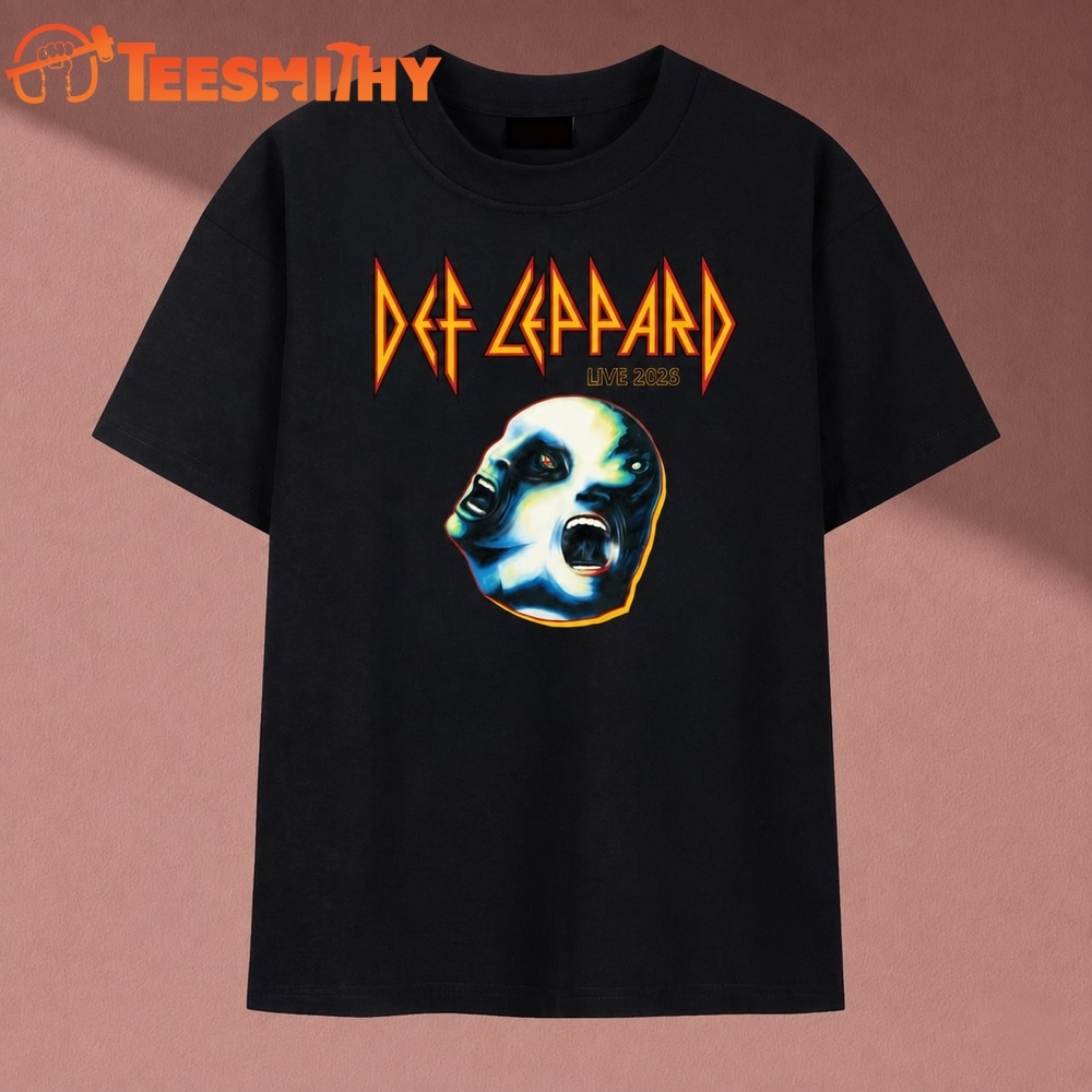 Def Leppard Live Rock Band Graphic Printed T Shirt