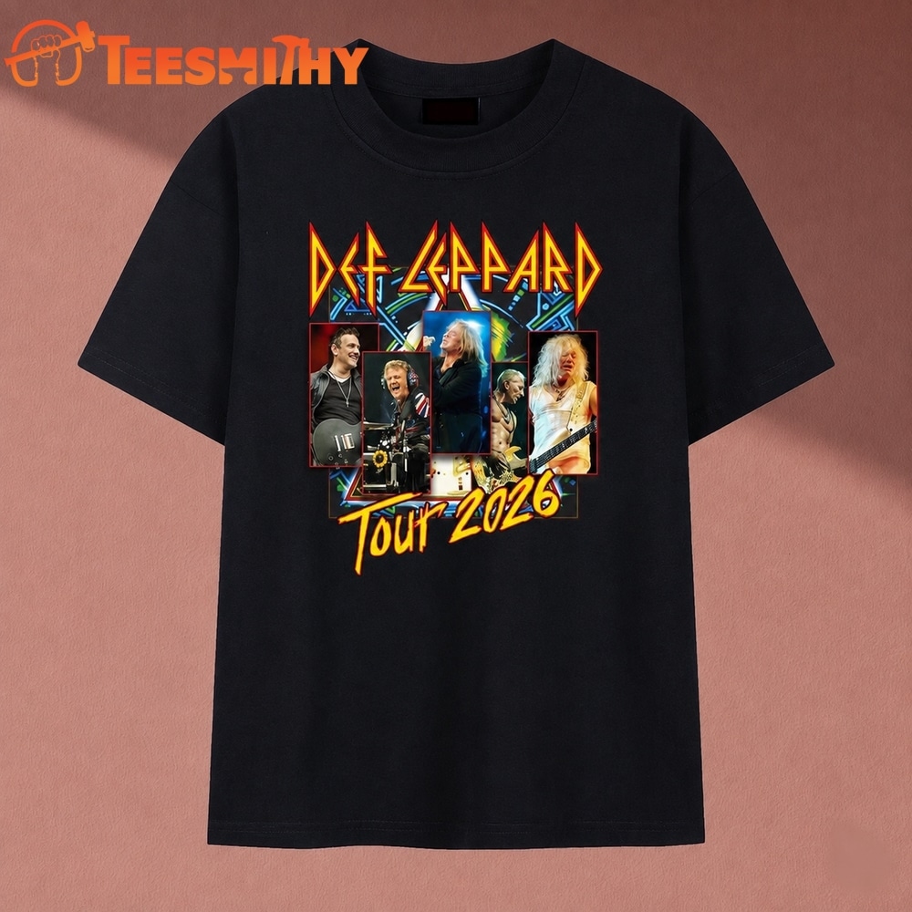 Def Leppard Live Tour 2026 Rock Band Graphic T Shirt