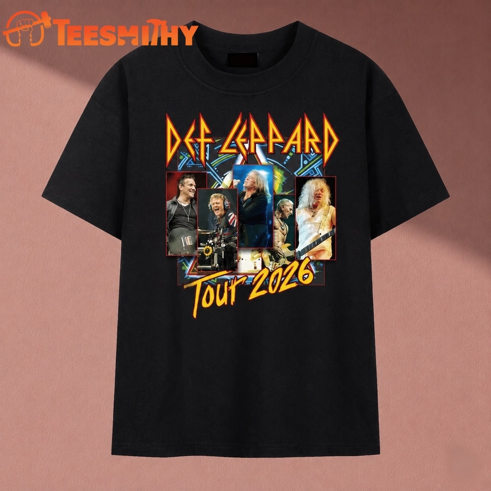 Def Leppard Tour 2026 Photo Collage Rock Band T Shirt