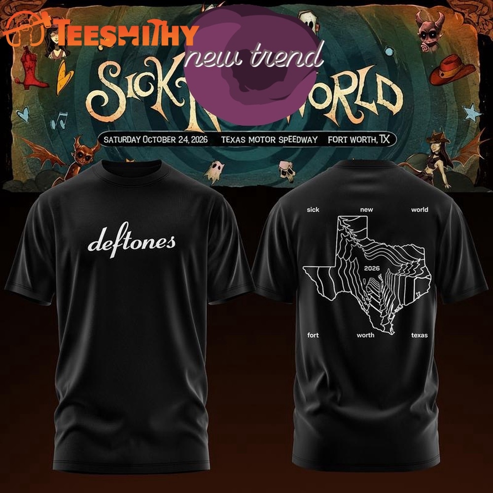 Deftones Sick New World Texas 2026 Black 3D Shirt