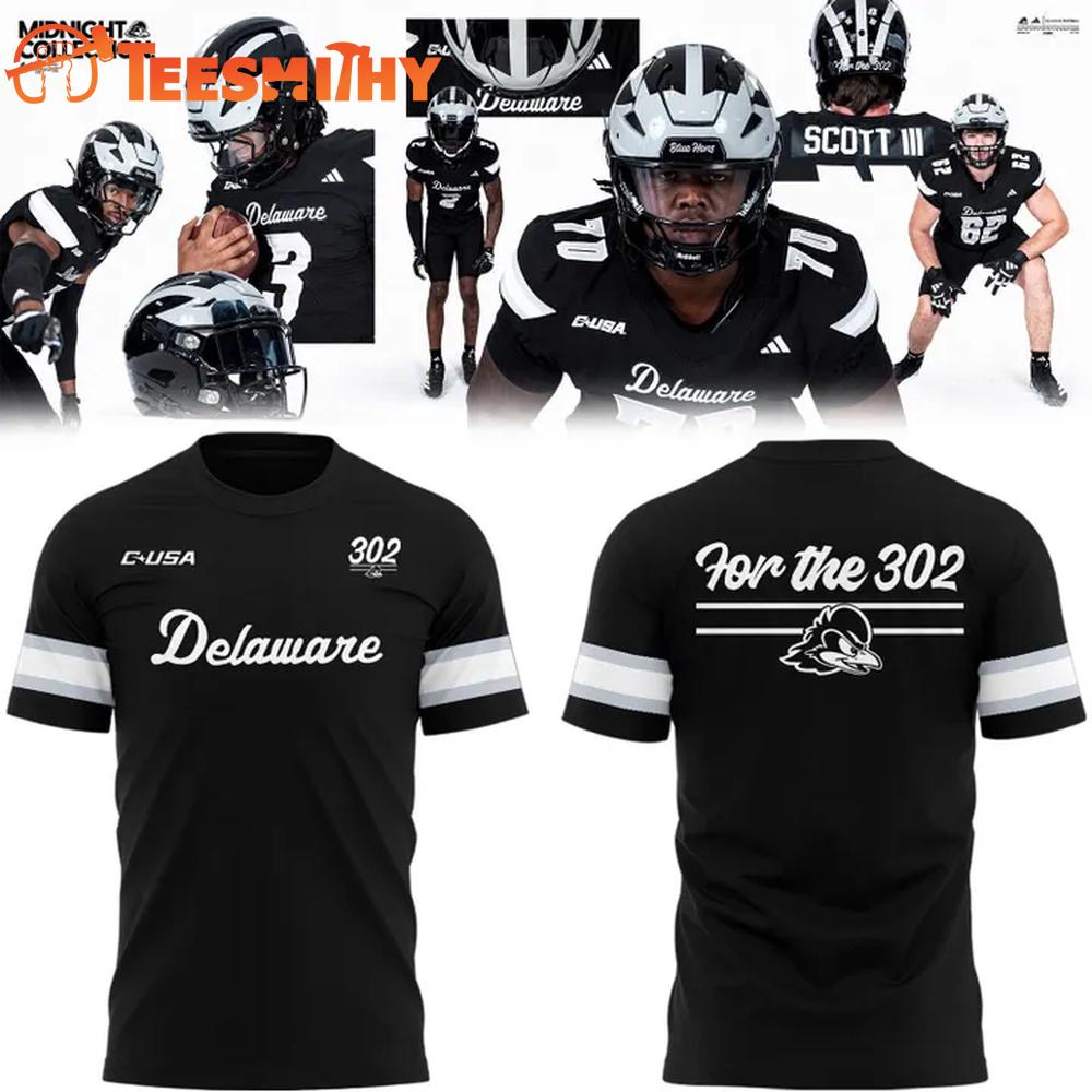 Delaware Fightin' Blue Hens Football Midnight Collection Uniform 2025 T Shirt Delaware Fightin' Blue Hens Football Midnight Collection Uniform 2025 T Shirt