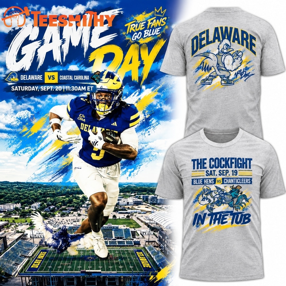 Delaware Fightin’ Blue Hens Football The Cockfight In The Tub 2026 T Shirt