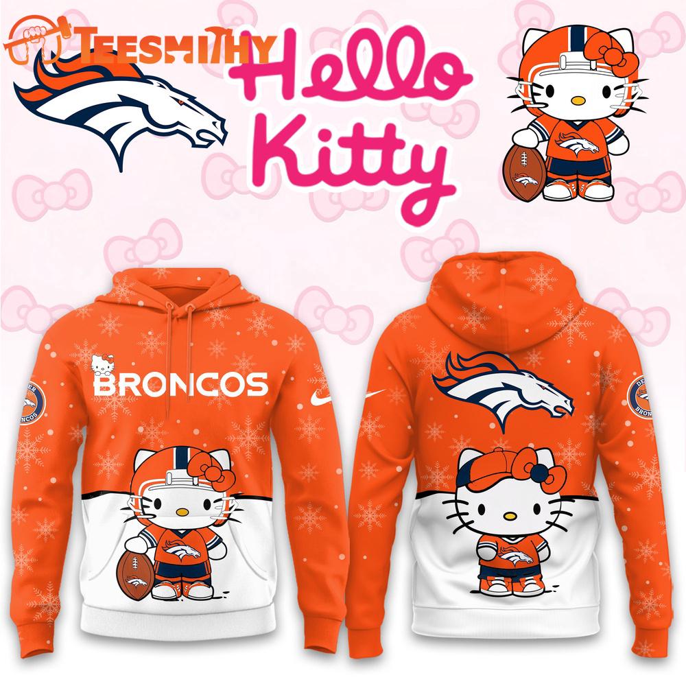 Denver Broncos 2025 Football Christmas Hello Kitty Hoodie Shirt Denver Broncos 2025 Football Christmas Hello Kitty Hoodie Shirt