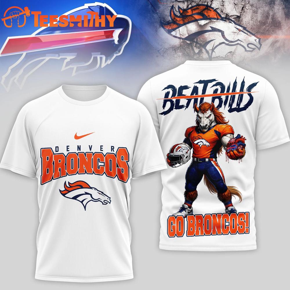 Denver Broncos 2026 NFL Beat Bills Limited Edition White 3D Shirt