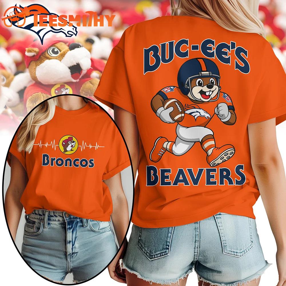 Denver Broncos 2026 NFL Buc-ee’s Beavers All Over Print T Shirt