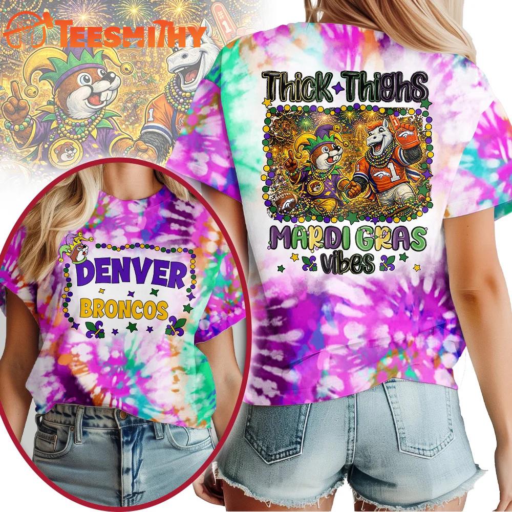 Denver Broncos 2026 NFL Buc-ee's Mardi Gras Unisex 3D Shirt