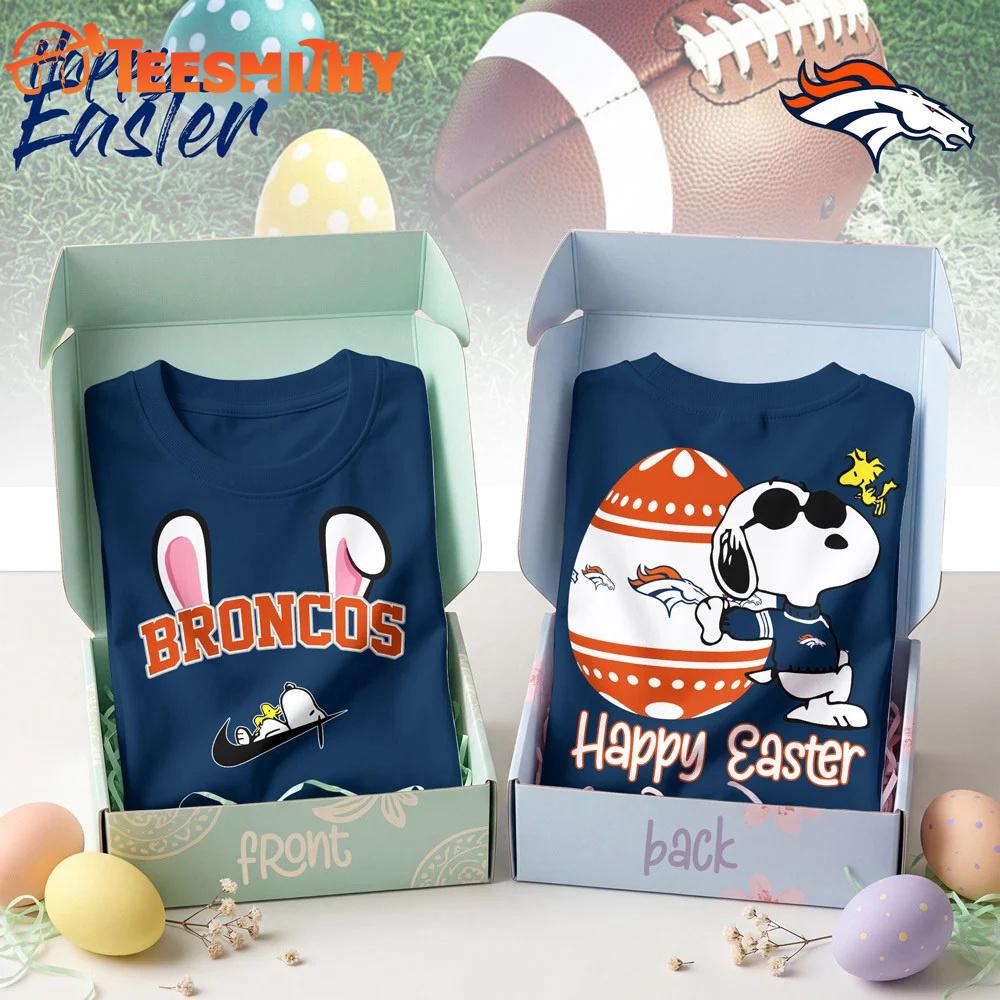 Denver Broncos 2026 NFL Happy Snoopy Easter All Over Print Shirt