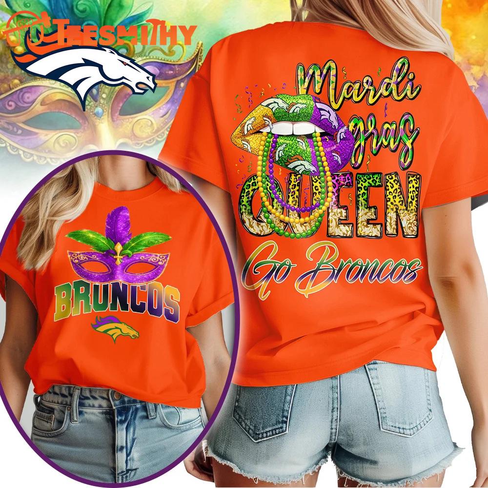Denver Broncos 2026 NFL Mardi Gras Queen Unisex All Over Print Shirt