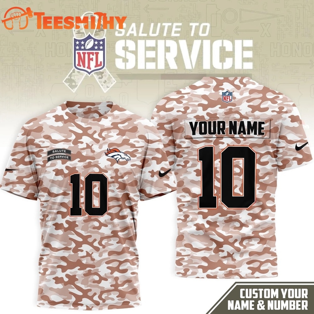 Denver Broncos 2026 NFL Salute to Service Camo New Design 3D Shirt