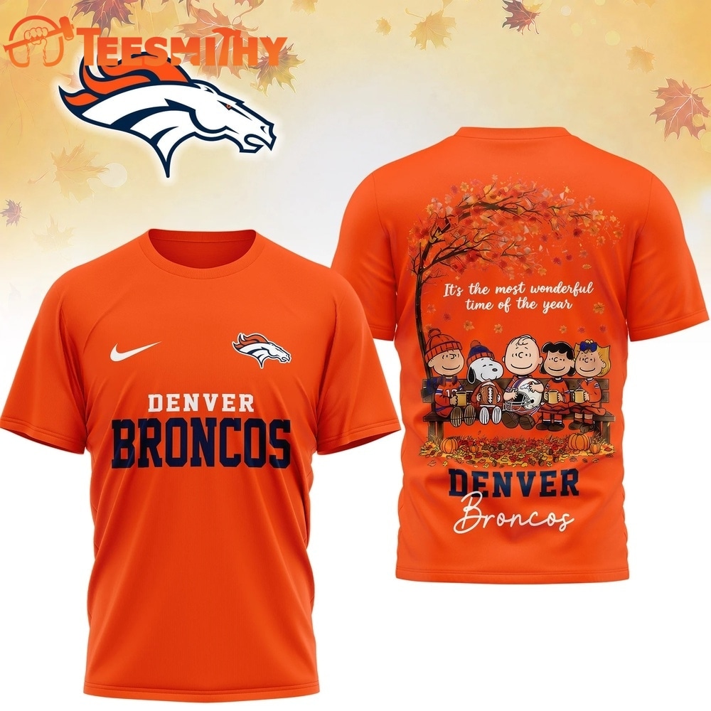 Denver Broncos 2026 NFL Snoopy Peanut It's the Most Wonderful Time of the Year 3D Shirt