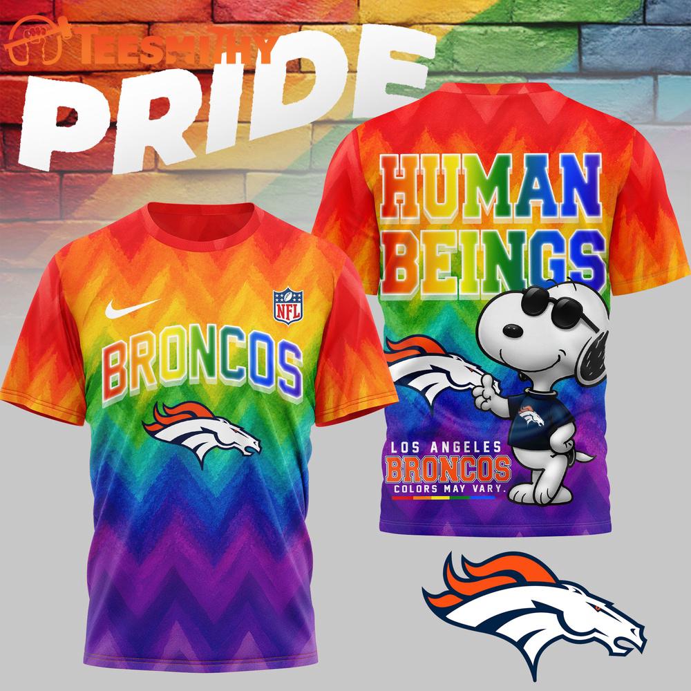 Denver Broncos 2026 NFL Snoopy Rainbow Pride Limited 3D Shirt