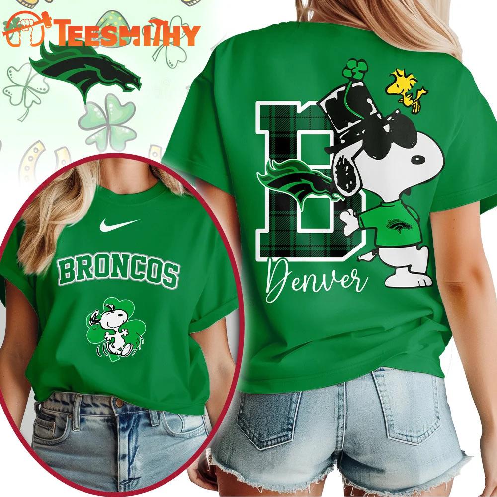 Denver Broncos 2026 NFL Snoopy St. Patricks Day Unisex 3D Shirt