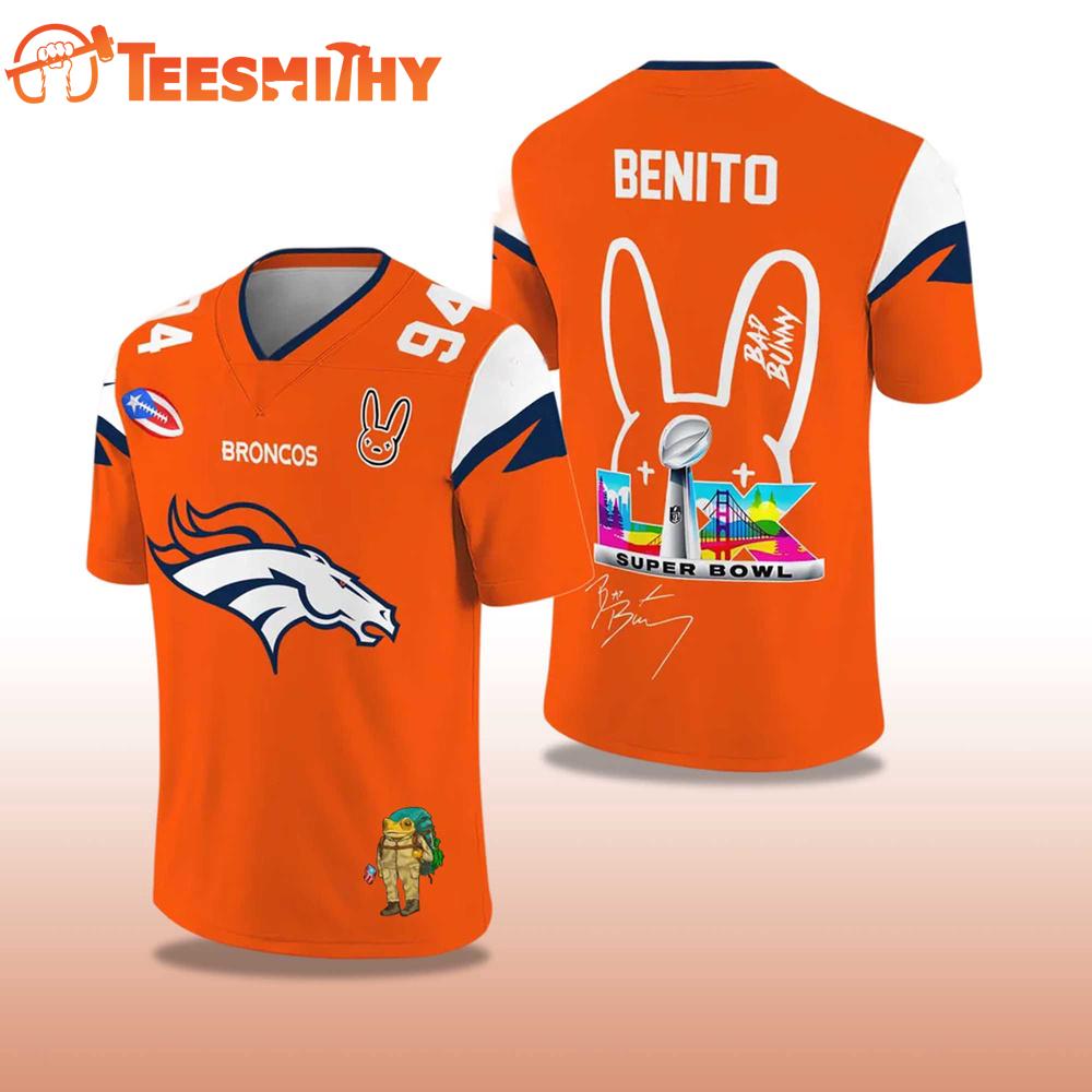 Denver Broncos Football Bad Bunny 2026 Super Bowl LX Jersey Shirt