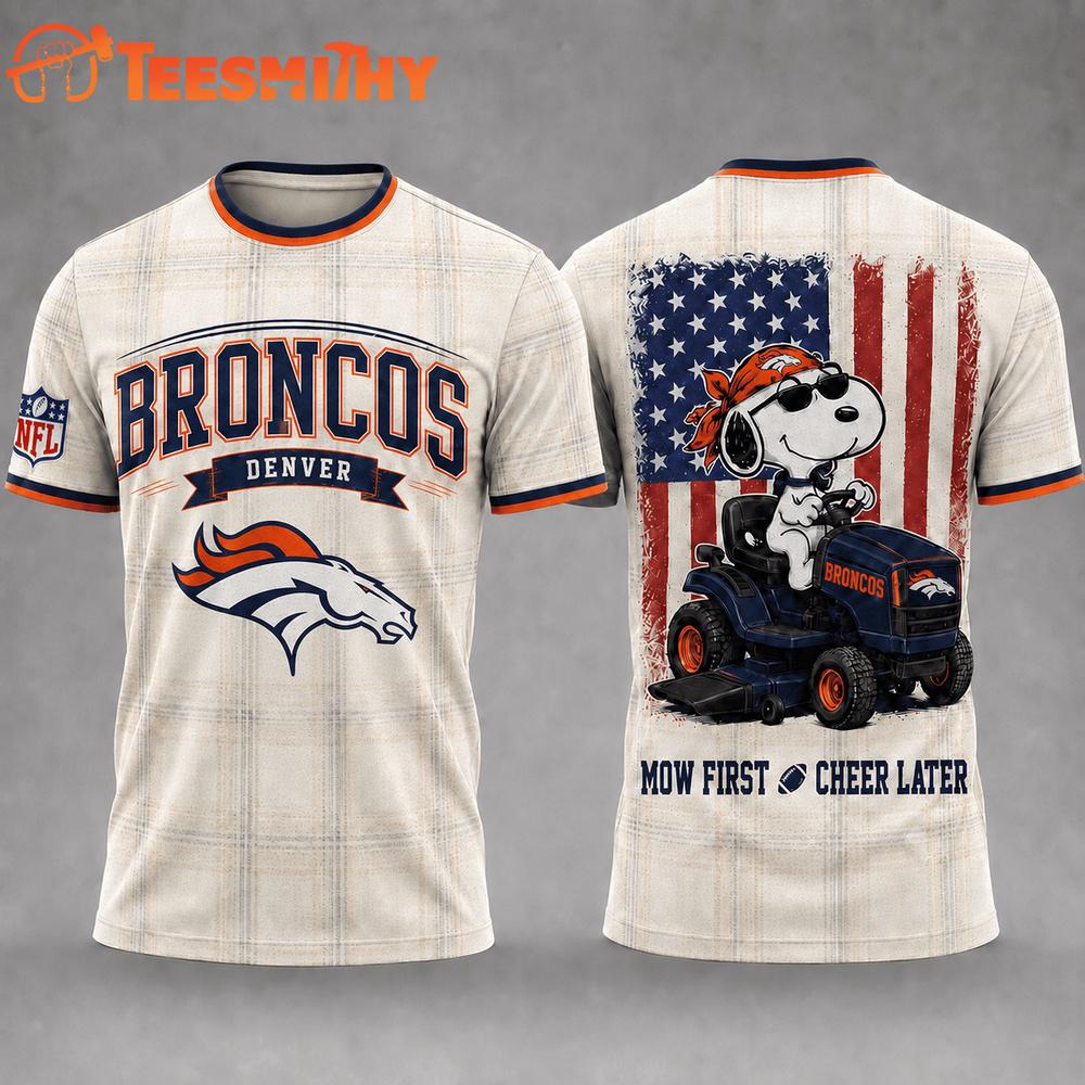 Denver Broncos Funny Football Snoopy Gardening Lovers 3D T Shirt