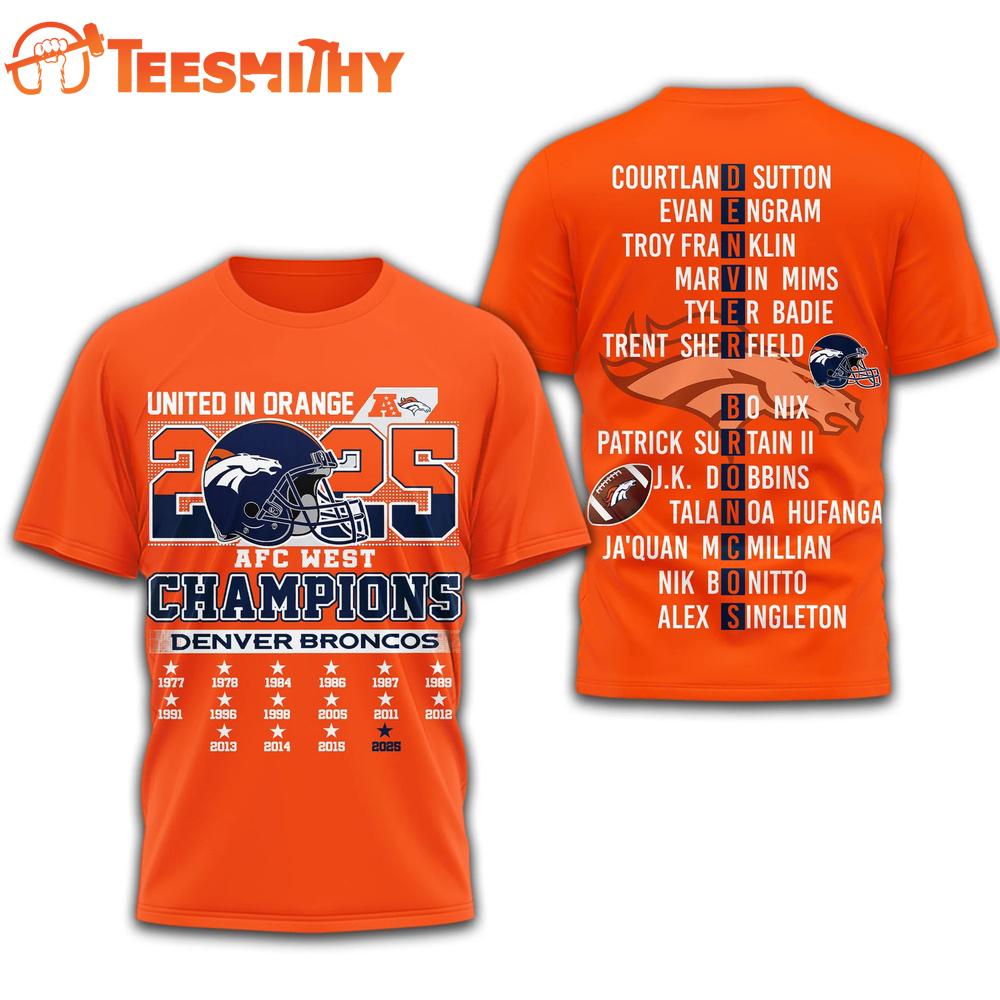 Denver Broncos NFL 2026 Super Bowl LX Team Name 3D Shirt