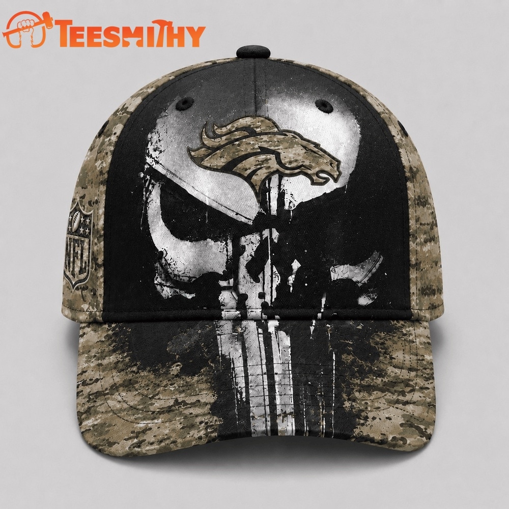 Denver Broncos NFL Halloween Military Skull Camo Classic Cap