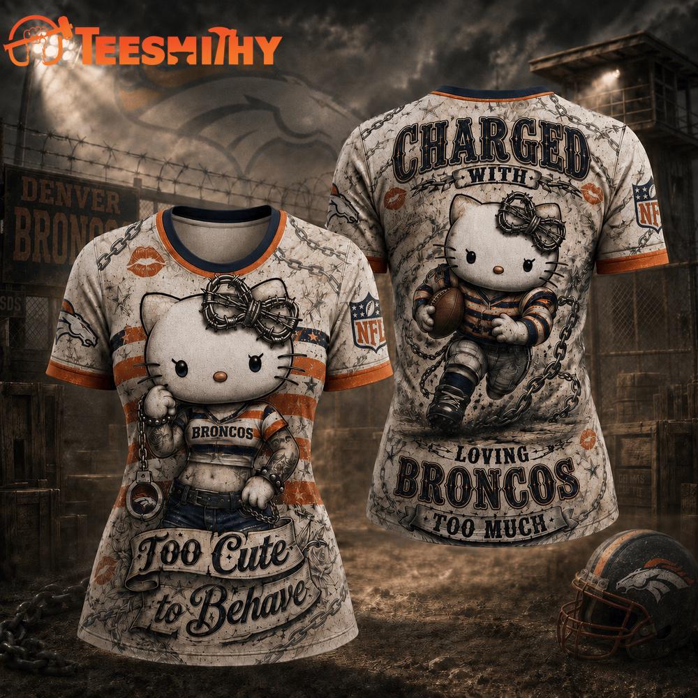 Denver Broncos NFL Hello Kitty Rebellion Unisex 3D Shirt