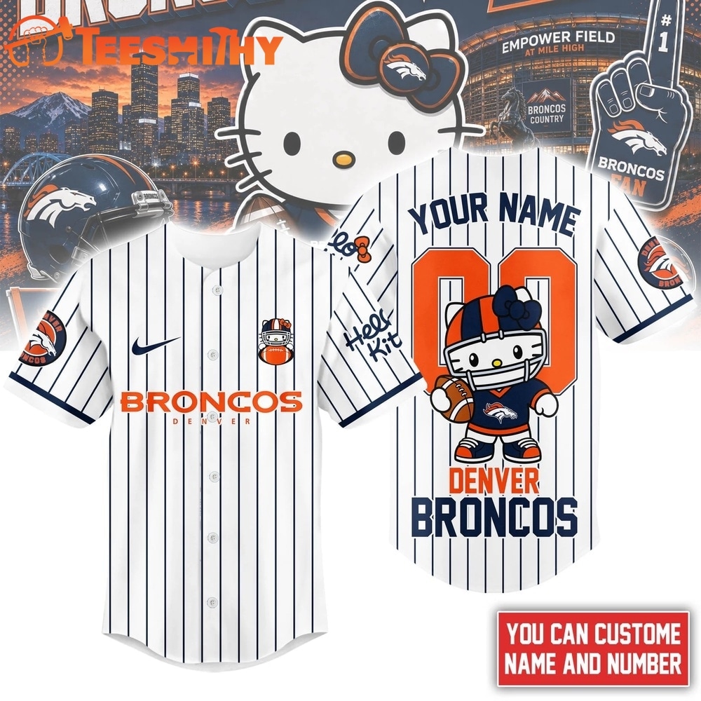 Denver Broncos NFL Kitty Game Day Custom Baseball Jersey Shirt